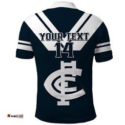 Personalised Carlton Football 2023 Polo Shirt Go Blues Navy Simple Style