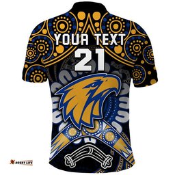 Custom Personalised West Coast Eagles Polo Shirt Boomerang Indigenous Dots Amazing Aussie