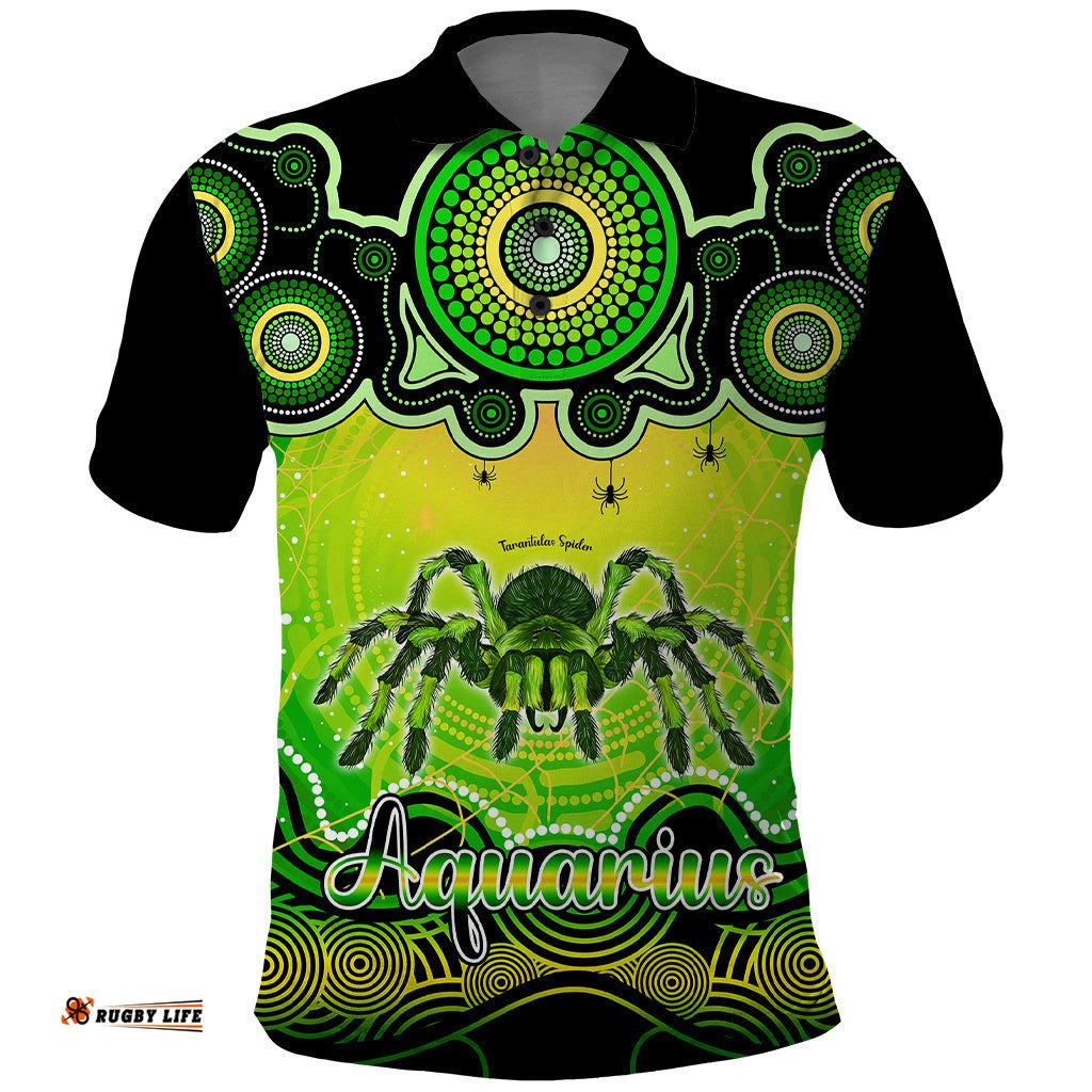 Personalised Australia Scorpio Tarantulas Spider Zodiac Polo Shirt Auz Astrology Aboriginal - Green