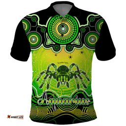 Personalised Australia Scorpio Tarantulas Spider Zodiac Polo Shirt Auz Astrology Aboriginal - Green