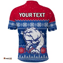 Custom Personalised Western Bulldogs Football Polo Shirt Dogs Indigenous Merry Christmas Amazing Aussie