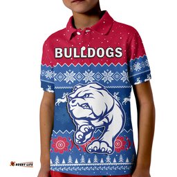 Custom Personalised Western Bulldogs Football Polo Shirt Dogs Indigenous Merry Christmas Amazing Aussie