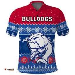 Custom Personalised Western Bulldogs Football Polo Shirt Dogs Indigenous Merry Christmas Amazing Aussie