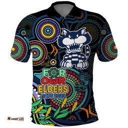 Custom Cats Football Aboriginal Art Polo Shirt NAIDOC Indigenous Tribal