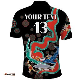 Custom Text and Number Rabbitohs Polo Shirt Go The Bunnies Aboriginal Amazing Aussie