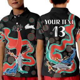 Custom Text and Number Rabbitohs Polo Shirt Go The Bunnies Aboriginal Amazing Aussie