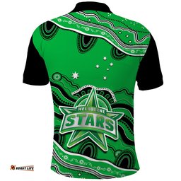 Stars Cricket Polo Shirt Melbourne Aboriginal Painting Amazing Aussie