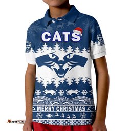Custom Personalised And Number Geelong Cats Unique Winter Season Polo Shirt Cats Merry Christmas Amazing Aussie