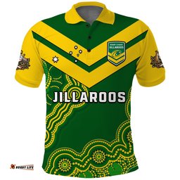 Custom Text And Number Australia Rugby Polo Shirt Jillaroos Champions Indigenous Green Style Amazing Aussie