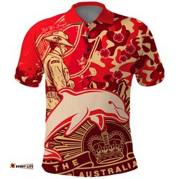 NRL ANZAC 2023 Dolphins Polo Shirt Camouflage Amazing Aussie