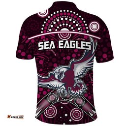 Sea Eagles Rugby Polo Shirt Boomerang Indigenous Dots Amazing Aussie