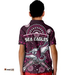 Sea Eagles Rugby Polo Shirt Boomerang Indigenous Dots Amazing Aussie