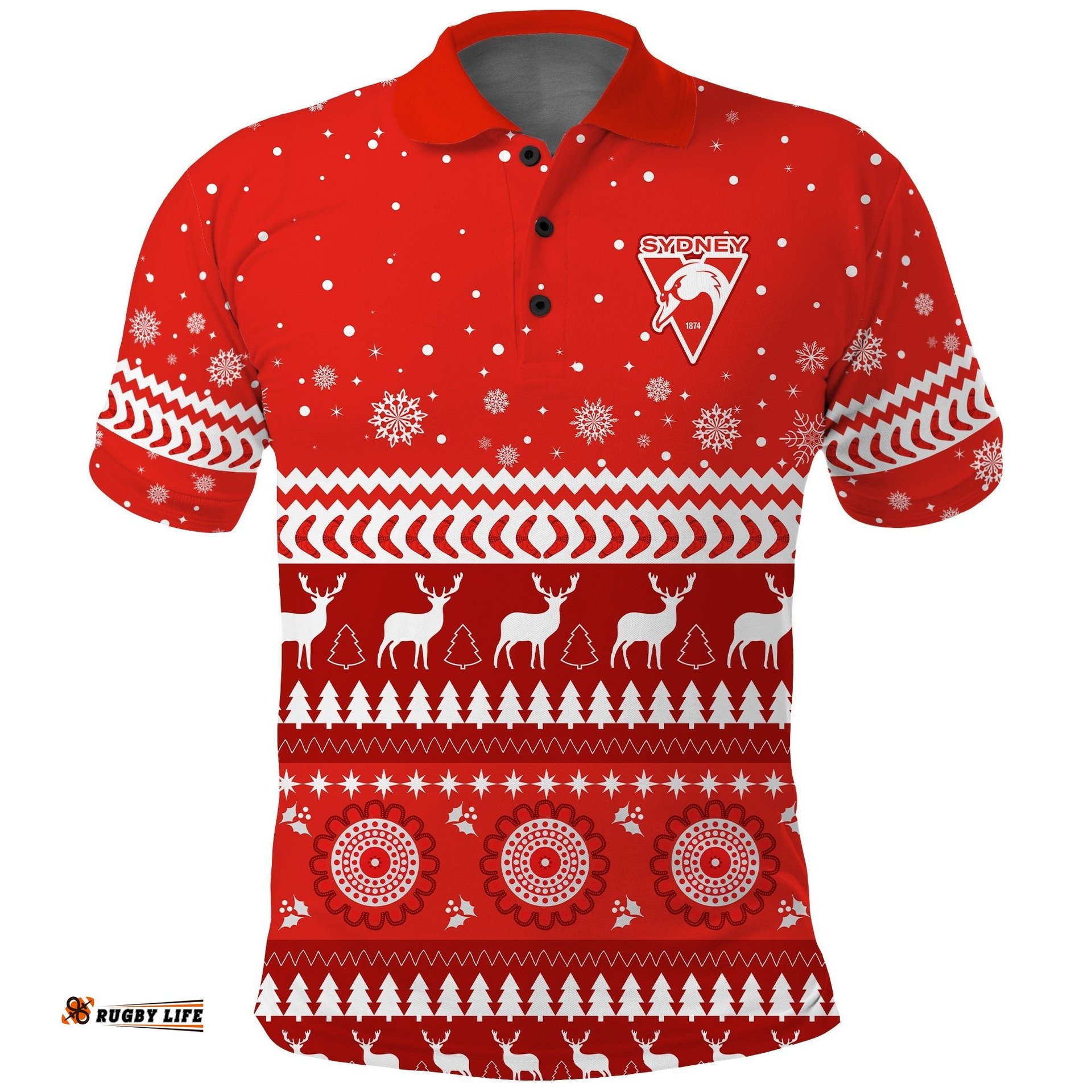 Custom Personalised Swans Football Polo Shirt Christmas Sydney Amazing Aussie