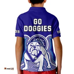Bulldogs Rugby Polo Shirt Canterbury Bankstown 1935 Indigenous Artsy Amazing Aussie