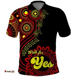 Australia Walk For Yes Polo Shirt Indigenous Voice 2023 Aboriginal Red Vibe