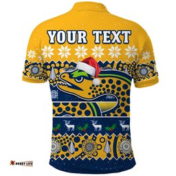 Custom Personalised Parramatta Eels Christmas Polo Shirt Parra Aboriginal Art Merry Xmas Amazing Aussie