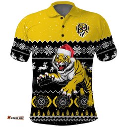 Custom Personalised Richmond Football Polo Shirt Tigers Indigenous Merry Christmas Amazing Aussie