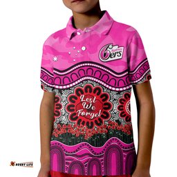 Sixers Cricket ANZAC Polo Shirt Sydney Poppy Aboriginal Camouflage Amazing Aussie