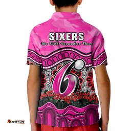 Sixers Cricket ANZAC Polo Shirt Sydney Poppy Aboriginal Camouflage Amazing Aussie