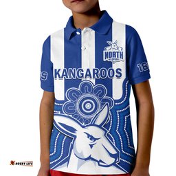 Melbourne Football Polo Shirt North Kangaroos 1869 Aboriginal Art Amazing Aussie