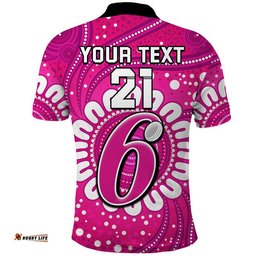 Custom Personalised Sydney Sixers Cricket Polo Shirt Aboriginal Amazing Aussie