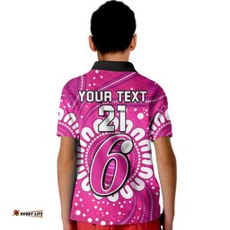 Custom Personalised Sydney Sixers Cricket Polo Shirt Aboriginal Amazing Aussie
