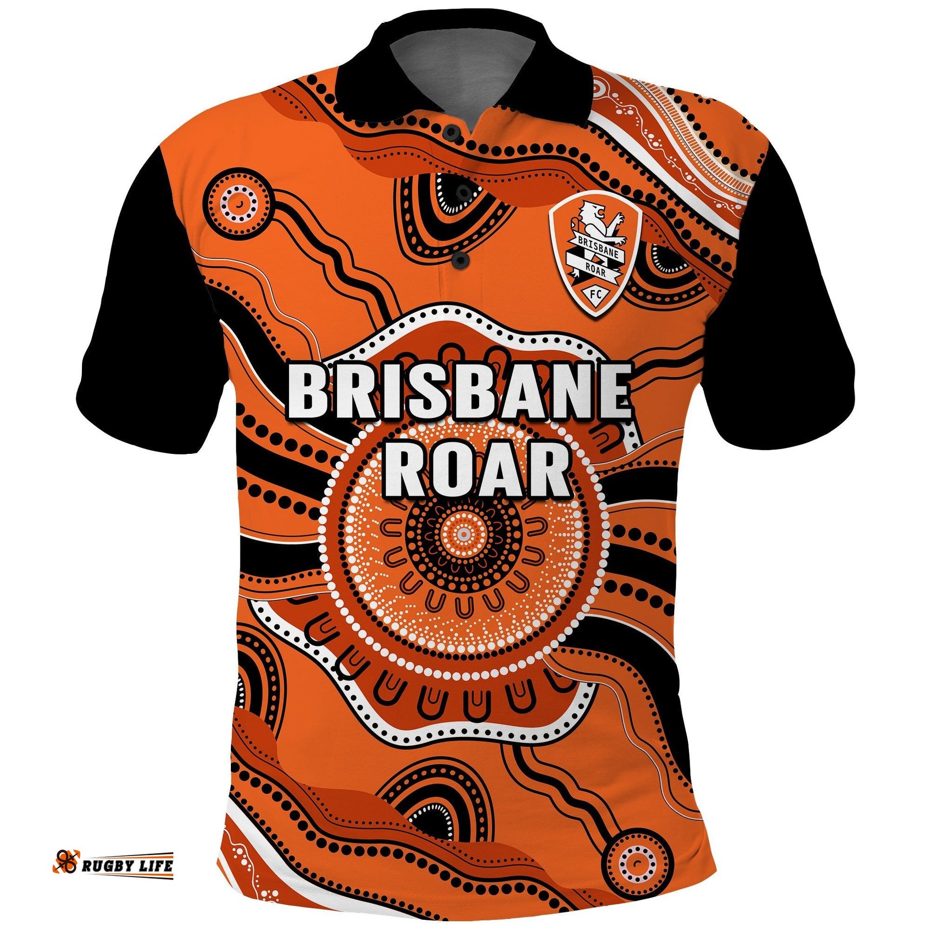 Brisbane Roar Football Polo Shirt Go Lions Aboriginal Amazing Aussie