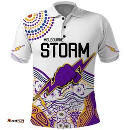 Personalised Melbourne Storm 2023 Polo Shirt Special NRL Rugby Indeginous Aboriginal