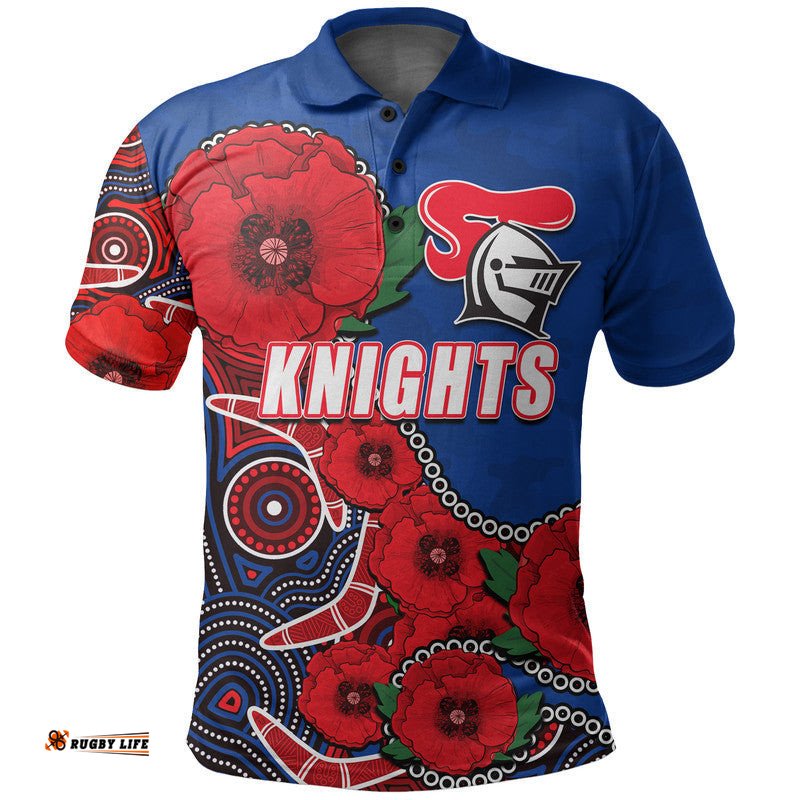 Custom Personalised Anzac Day NRL-Knights Army Mix Aboriginal Polo Shirt Amazing Aussie