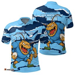 New South Wales Blues Polo Shirt - Custom State Of Origin NSW Blues Up The Blues Polo Shirt