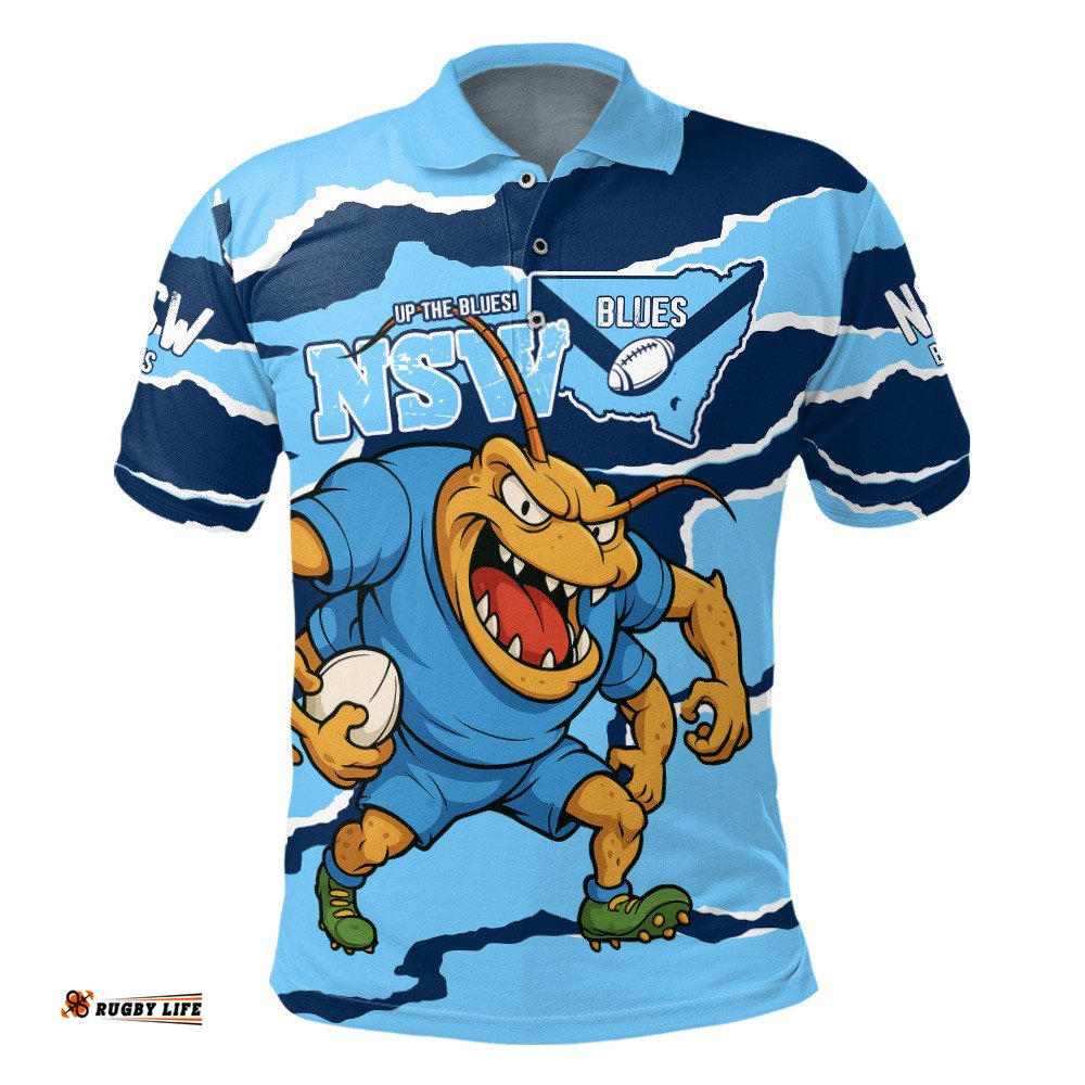 New South Wales Blues Polo Shirt - Custom State Of Origin NSW Blues Up The Blues Polo Shirt