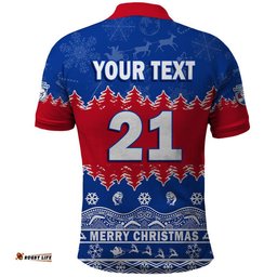 Custom Personalised And Number Bulldogs Unique Winter Season Polo Shirt Dogs Merry Christmas Amazing Aussie