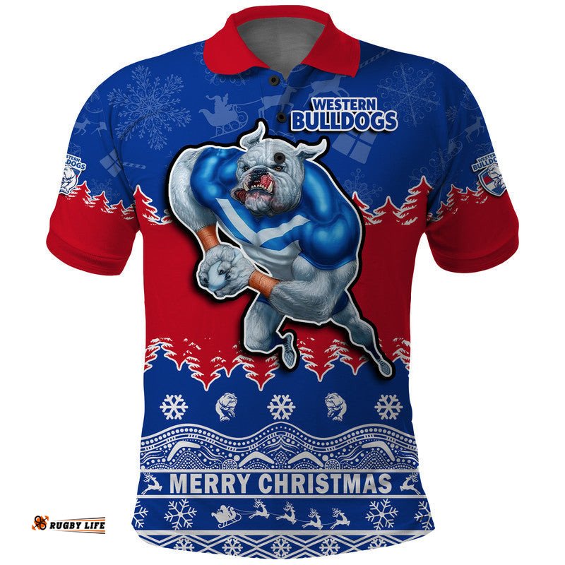 Custom Personalised And Number Bulldogs Unique Winter Season Polo Shirt Dogs Merry Christmas Amazing Aussie