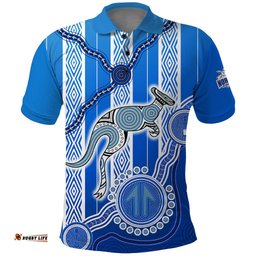 Custom Text And Number Kangaroos Indigenous Polo Shirt North Melbourne Football