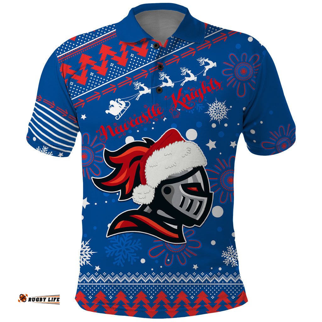 Custom Knights Rugby Polo Shirt Chirstmas Vibe 2023