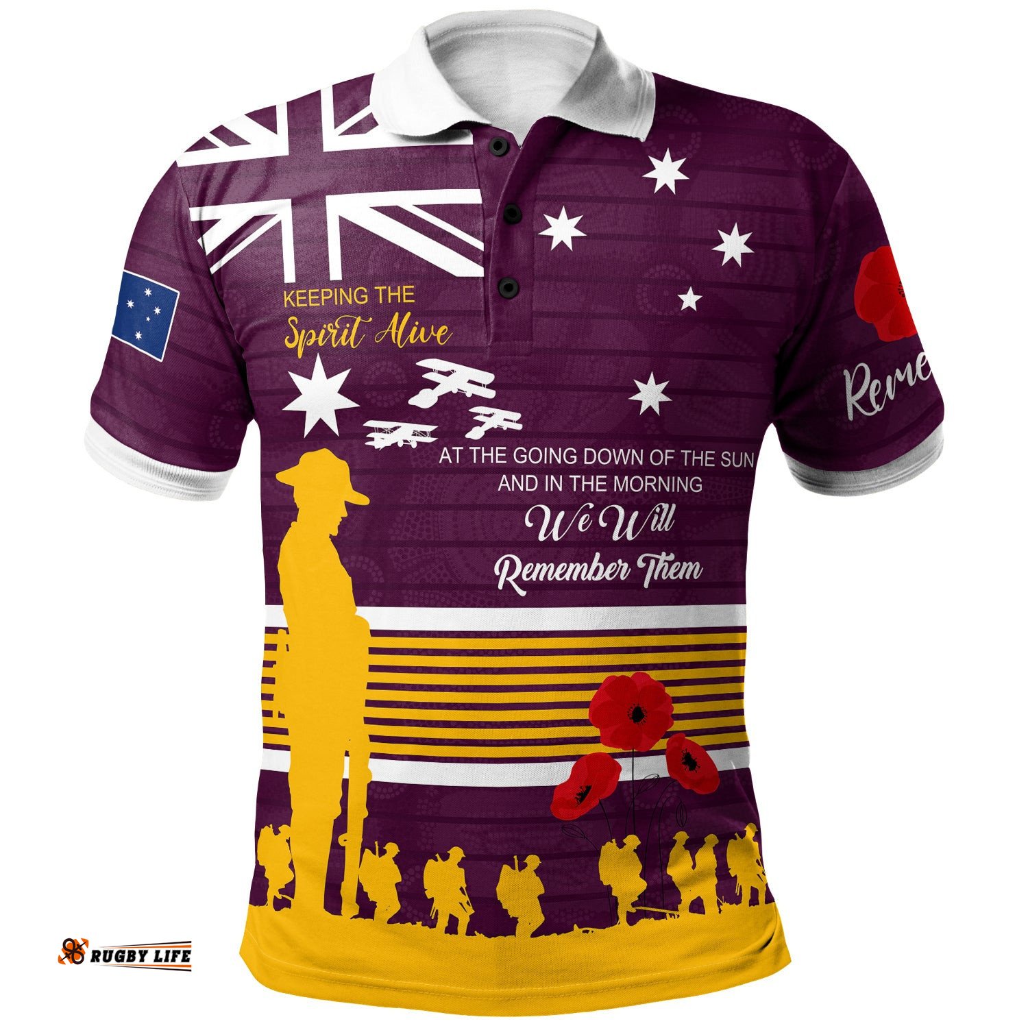 Australia Brisbane Anzac Custom Polo Shirt - Keeping the Spirit Alive Polo Shirt Amazing Aussie