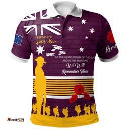 Australia Brisbane Anzac Custom Polo Shirt - Keeping the Spirit Alive Polo Shirt Amazing Aussie