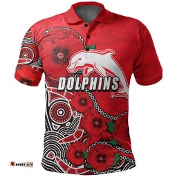 Custom Personalised Anzac Day NRL-Dolphins Army Mix Aboriginal Polo Shirt Amazing Aussie