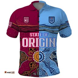 Blues and Maroons Rugby Polo Shirt State of Origin NSW Combine Queensland Aboriginal 2023