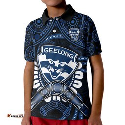Custom Personalised Cats Football Polo Shirt Boomerang Indigenous Dots Amazing Aussie