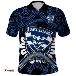 Custom Personalised Cats Football Polo Shirt Boomerang Indigenous Dots Amazing Aussie