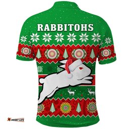 Rabbitohs Christmas Polo Shirt Souths Aboriginal Art Merry Xmas Amazing Aussie