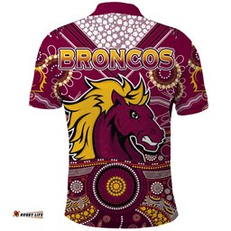 Broncos Rugby Polo Shirt Indigenous Pattern Artsy Ver.02 Amazing Aussie