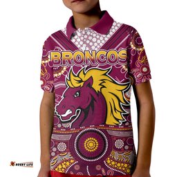 Broncos Rugby Polo Shirt Indigenous Pattern Artsy Ver.02 Amazing Aussie