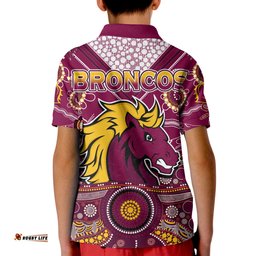 Broncos Rugby Polo Shirt Indigenous Pattern Artsy Ver.02 Amazing Aussie