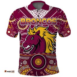 Broncos Rugby Polo Shirt Indigenous Pattern Artsy Ver.02 Amazing Aussie