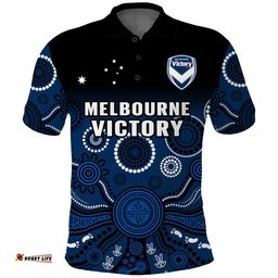 Melbourne Victory Football Polo Shirt Aboriginal Art Amazing Aussie