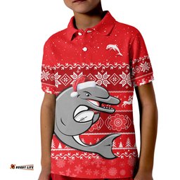 Dolphins Rugby Polo Shirt Indigenous Merry Christmas Amazing Aussie