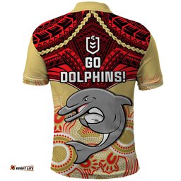 Dolphins Rugby Polo Shirt Aboriginal Mix Polynesian Pattern