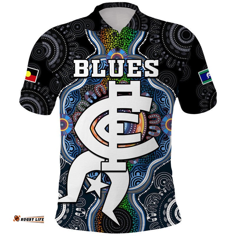 Custom Personalised Blues Football NAIDOC Week Polo Shirt Indigenous Amazing Aussie